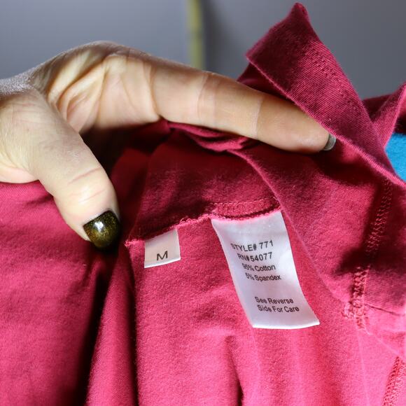 CAbi Brick Red Cowl Neck Wrap Top Long Sleeve Size M - Picture 5 of 5